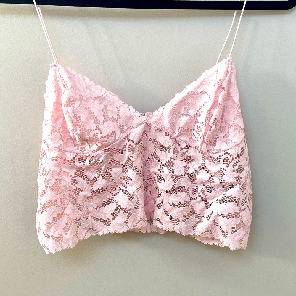 NWT, Free People Intimately Lace Bralette, Size Medium, Color -Rose